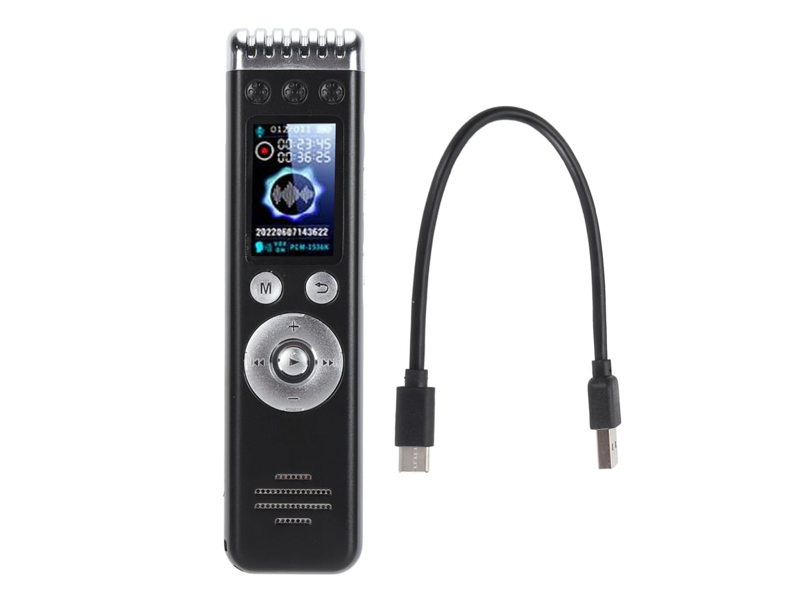Gravador De Voz Digital Com Redução De Ruído Agc Capacidade 32gb Alto Autonomia Para Aulas Conferências Entrevistas