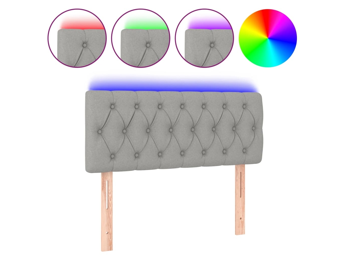 Maison Exclusive - Cabecero Con Led De Tela Gris Claro 100x7x78/88 Cm