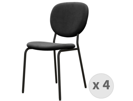 Silla Anais Terciopelo Y Metal Negro (X4) MOLOO (43 x 52 x 83cm)