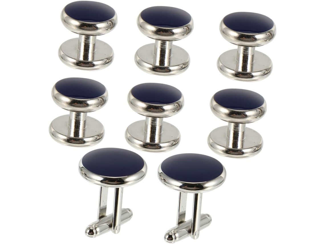 Gemelos Redondos De 8 Piezas Para Hombre, Camisas Con Puños Franceses A Juego.