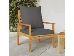 Sillón De Jardín Con Cojines 2 Uds Madera Maciza Acacia