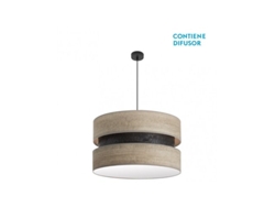 Lámpara colgante Colet 3xe27 Madera negra/gris Regx60x60 Cm Fabrilamp