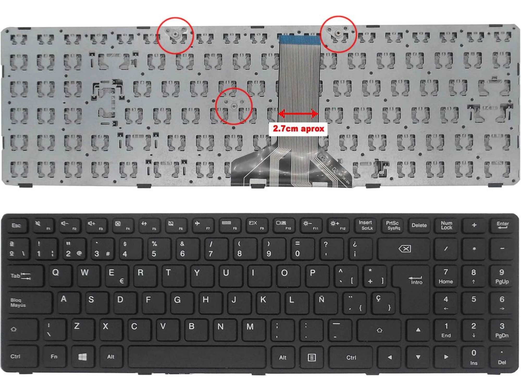 Teclado para Portátil Lenovo 6385H-Sp Pk1310E1A12 Pk131Oe1A12 Nb-99-6385H-Lb-00-Sp