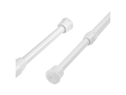 Barra De Cortina Extensible De Aluminio Blanco De 55-90 Cm Para Cortinas Ligeras Y Duchas.