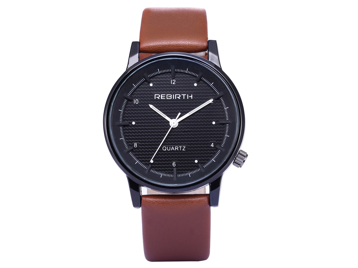 Reloj De Pulsera Para Hombre Empresarial Ultradelgado Con Strass De Cuarzo (marrón)