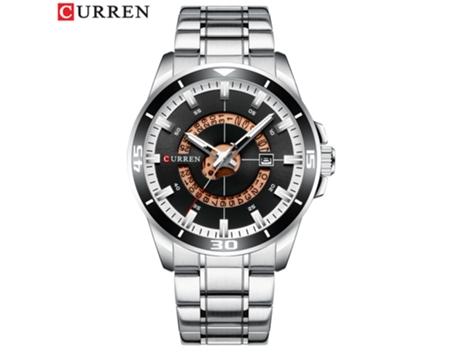 Relojes para Hombres Reloj de Cuarzo a la Moda Resistente al Agua con Correa de Acero Inoxidable Reloj de Negocios para Hombres-Concha Blanca Negra...