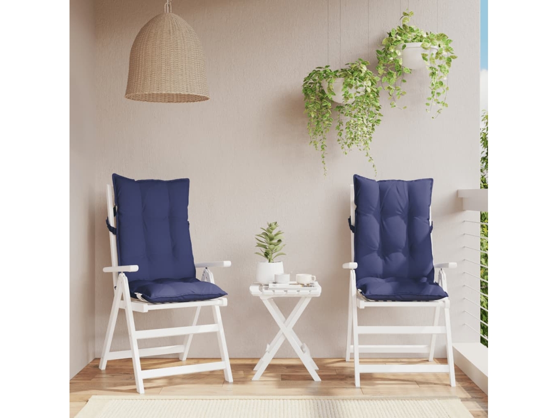 2 cojines para silla con respaldo alto, tela Oxford azul marino, Dkd Home Decor