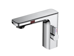 Grifo de baño con pantalla LCD inteligente y sensor dual, cromado