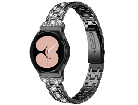 Correa de acero inoxidable 5 filas de diamantes de imitación con doble hebilla. para Samsung Galaxy Watch4 Active 40mm/44mm/Watch4 Classic 42mm/46m...