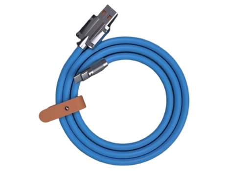 Anti-bobinado Seguro Resistente Al Desgaste Carga Rápida con Indicador De Luz Cable Cargador Tipo C Cable De Datos Para El Hogar-Azul Real TIPO-C