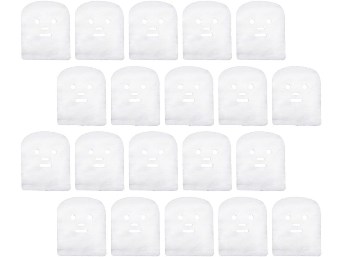 100 Máscaras Faciais De Tecido Pré-cortadas Com Alta Absorção E Formato De Careta.
