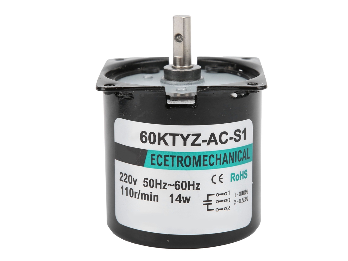 Motor Síncrono De Ca De 14 W, Imán Permanente, Baja Velocidad (110 Rpm), Eje Central, 220 V.