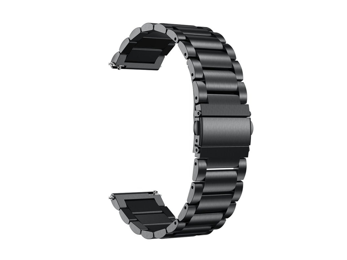 Correa de reloj de acero inoxidable de 20/22 mm Universal para Ticwatch/Moto 360 2nd 460/Samsung Gear S3/HUAWEI GT Metal Wristband black_22CM