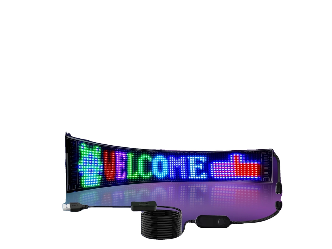 Panel de visualización LED, controlado por aplicación, animación RGB, 12x48cm