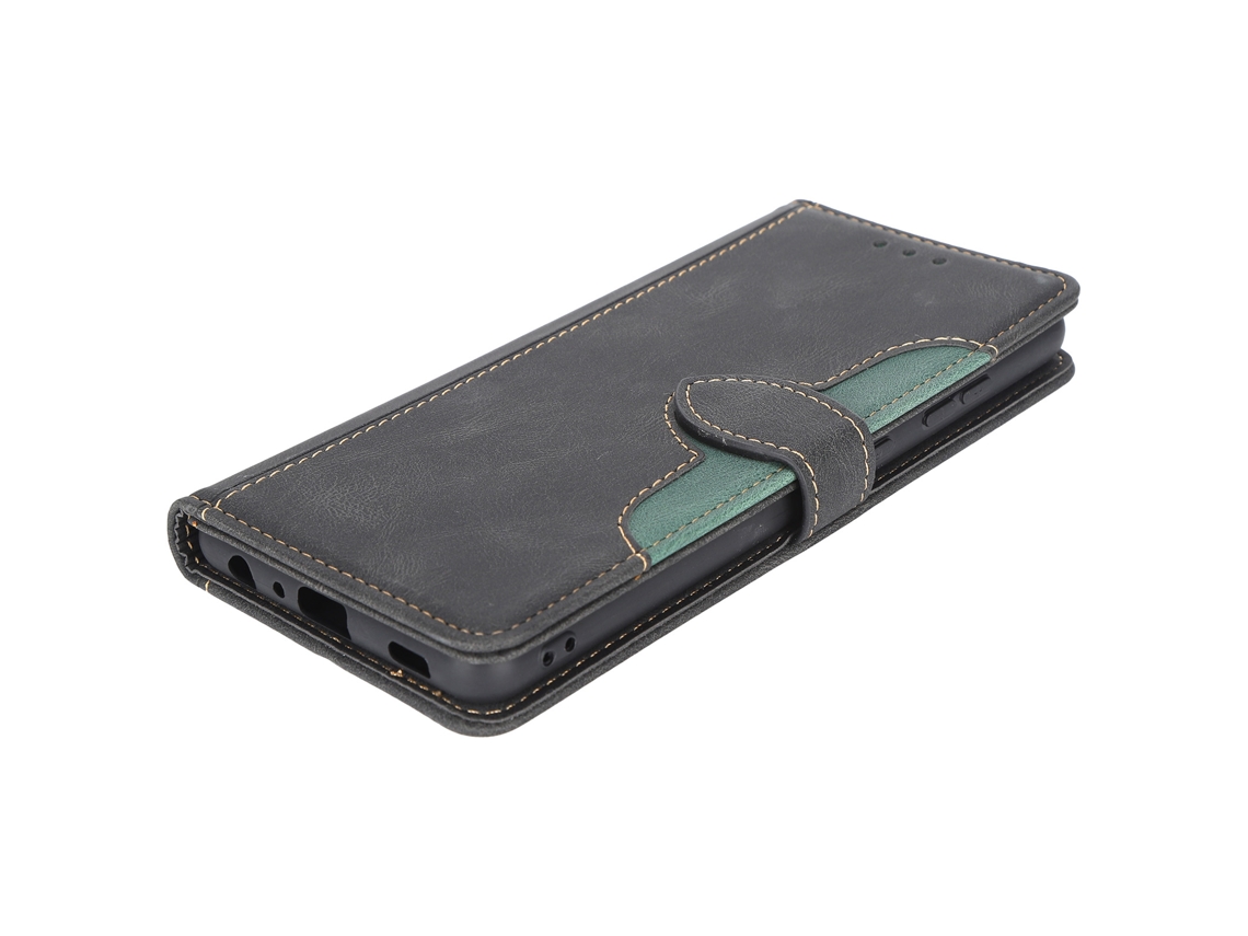 Capa Carteira Para Samsung A72 De Couro Pu Com Porta Cartões Botões Magnéticos Anti-arranhões