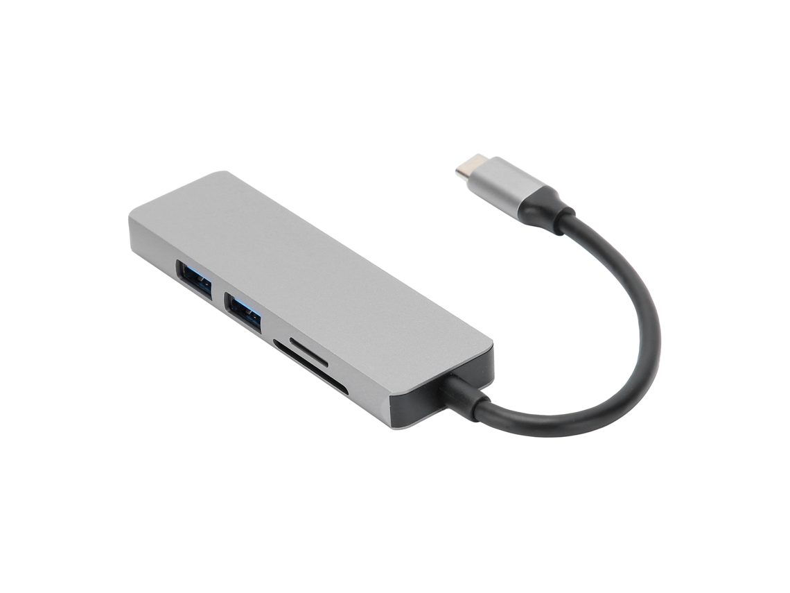 Adaptador tipo C a HDMI con 2 puertos USB 3.0 y lector de tarjetas de memoria