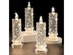 Velas LED Sin Llama Rose Shadow, 4 unidades, funcionan con pilas, para decoración de San Valentín (blancas, 18*7 cm)
