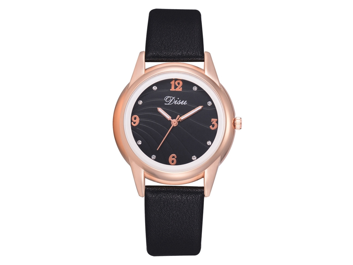 Reloj De Pulsera De Cuarzo Sencillo Y Elegante Con Correa De Piel Sintética, Estilo Redondo Y Formal.