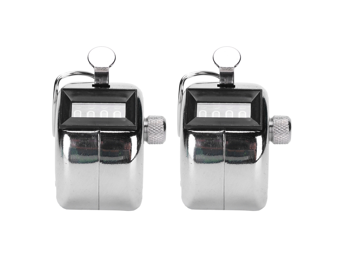 Contador manual de mano de 2 piezas con botón de acero inoxidable 0-9999 para stock de taller