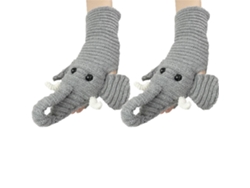 Bufanda, guantes y calcetines con diseño de elefante en 3D: regalo para Navidad, cumpleaños y Halloween.