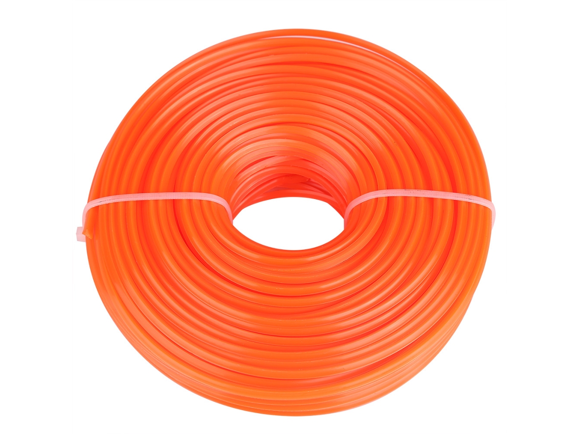 Fio De Cortador De Grama Nylon Quadrado 3mm, 50m, Laranja Ideal Para Cortadores A Gasolina