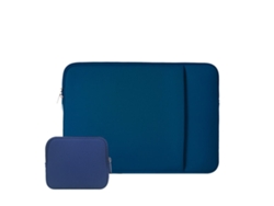 Funda para portátil de 14 pulgadas, suave, acolchada, con cremallera, bolsillo frontal y bolsa para accesorios, color azul marino Ushion
