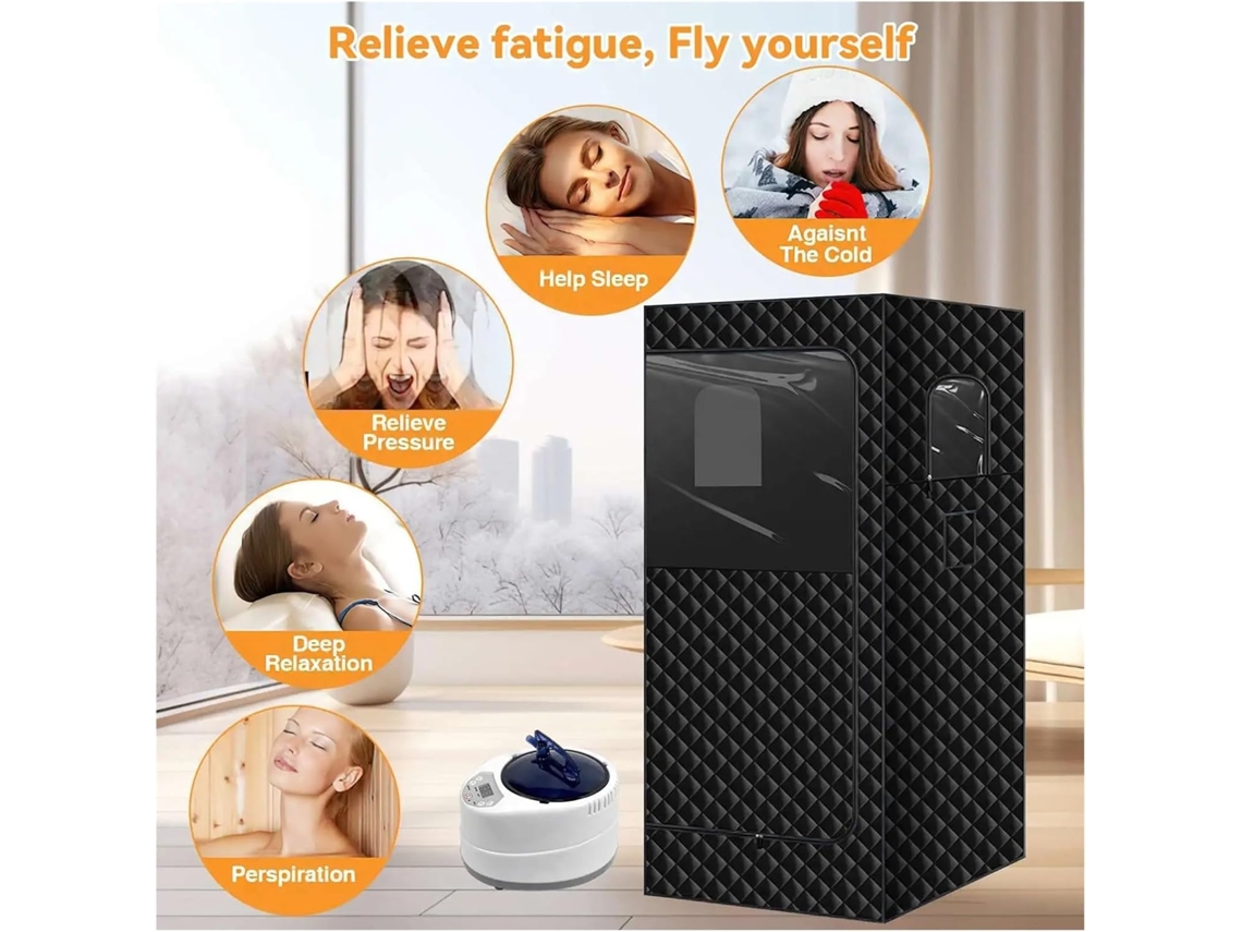 Ensemble De Sauna À Vapeur Portable 1000w, Tente Spa Flexible Para Una Persona