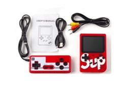 Mini consola de juegos portátil retro y nostálgica 400 en 1 doble rojo YUNZII