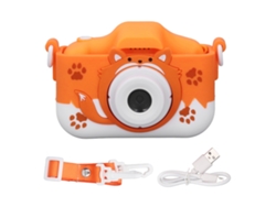 Câmera Para Crianças Com Tela Ips 2.0 Polegadas Câmeras Duais Hd Com Capa Protetora E Jogos Laranja