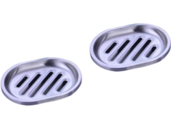 Juego de soportes de acero de 2 piezas para cocina y baño.