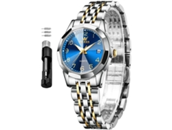 Reloj Femenino De Cuarzo Con Diamante Pequeño Esfera Reloj De Acero Inoxidable Impermeableazulyuysan
