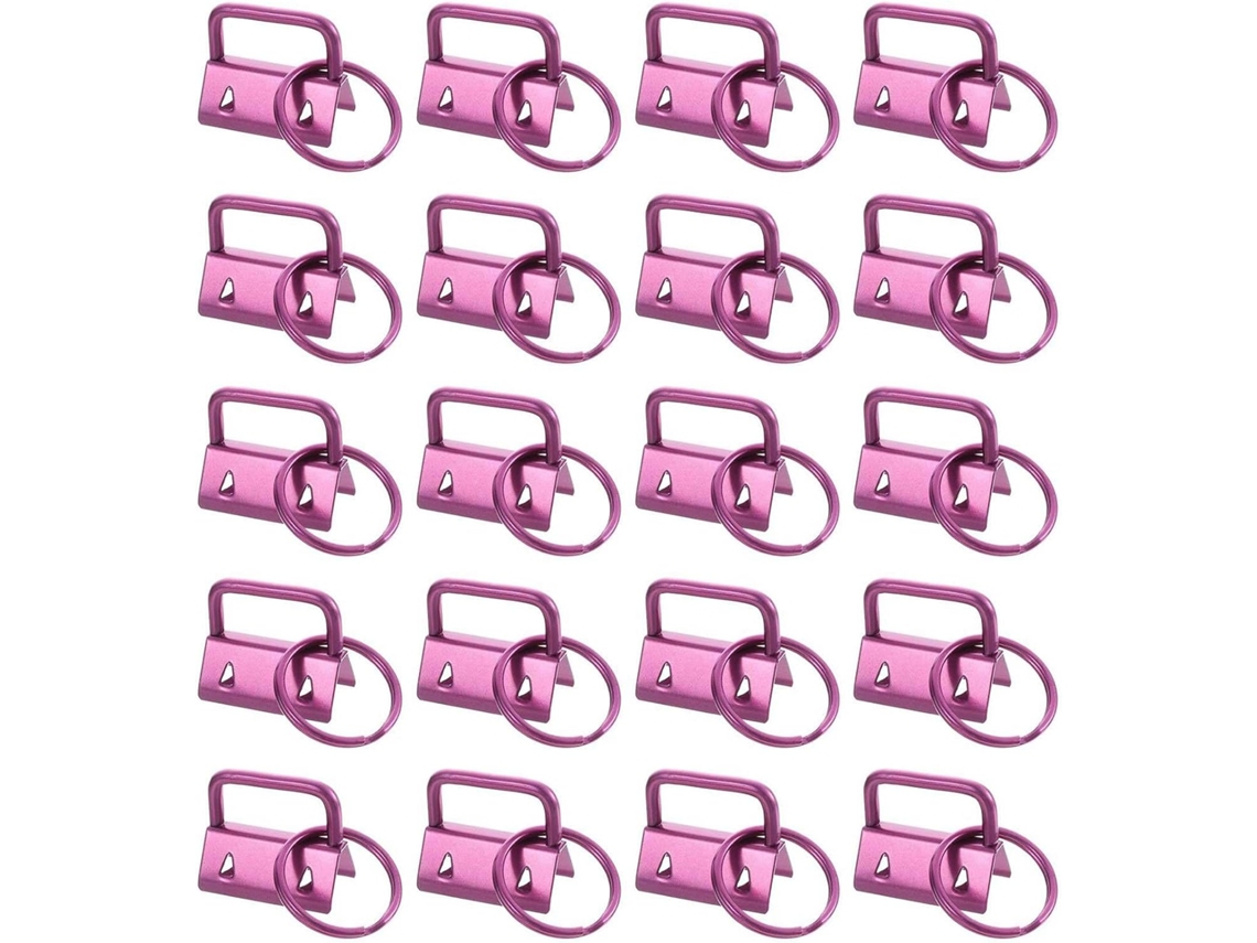 Paquete De 20 Llaveros Con Anillas Para Correas De Bolsos - Rosa