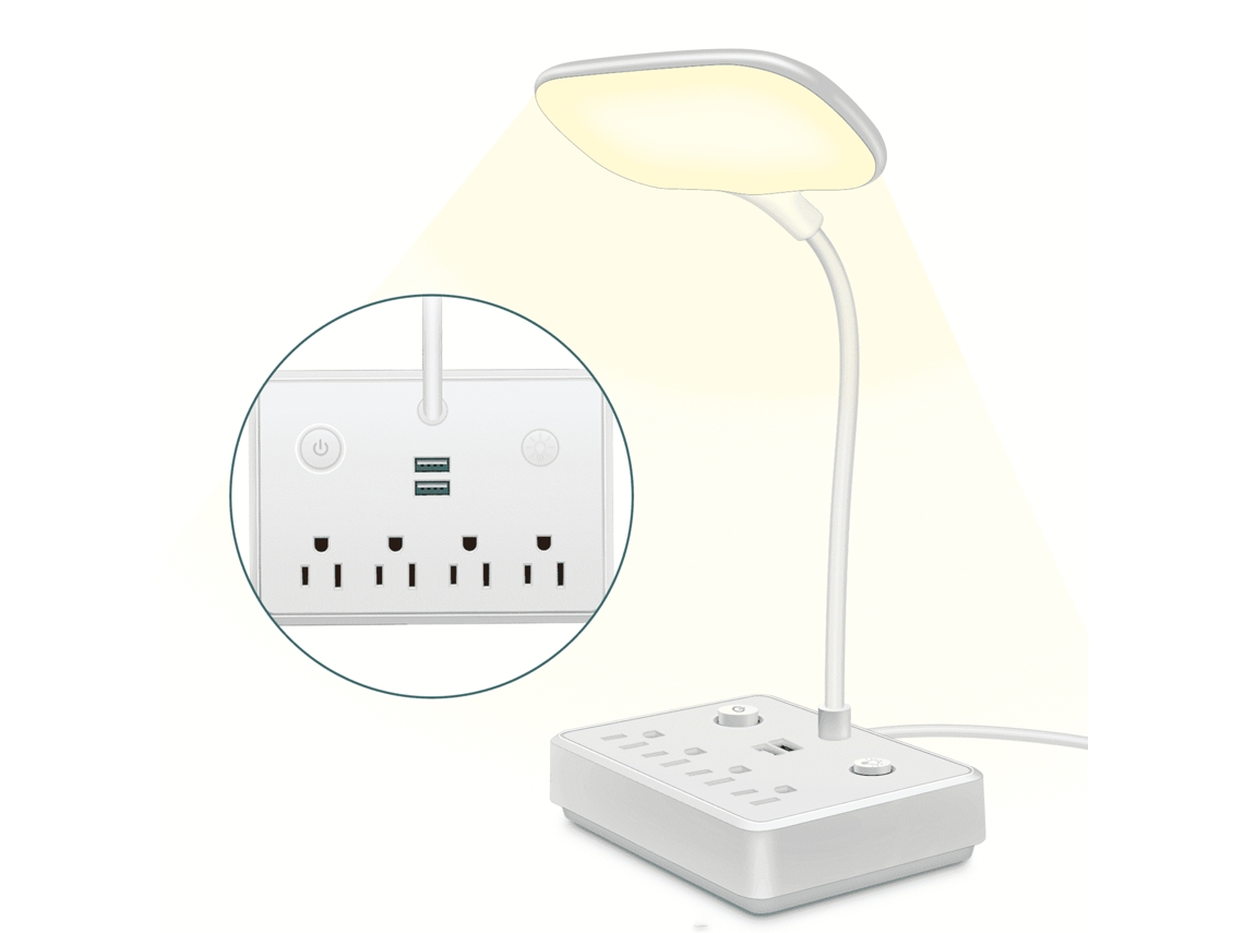 Lámpara De Escritorio Led Con Puerto De Carga Usb, Adecuada Para Leer, Trabajar, Estudiar