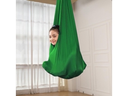 2026-hamaca De Yoga Aérea Infantil 100% Nylon Elástica 280x100cm Columpio Anti-gravedad Para Entrenamiento Sensorial Interior/exterior Verde Oscuro1