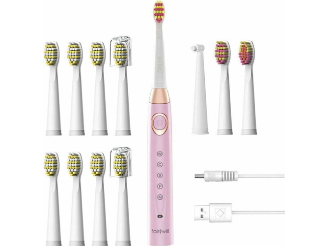Cepillo de Dientes Eléctrico FAIRYWILL Rosa (Temporizador)