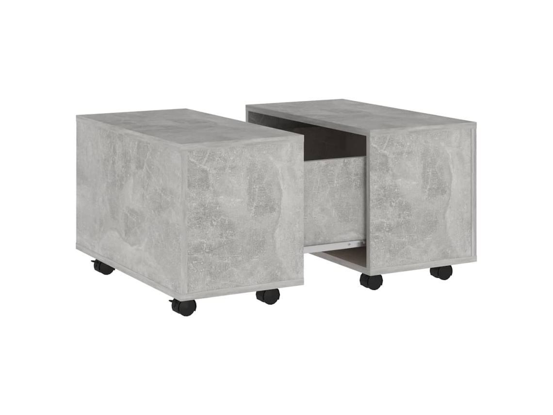 Mesa de centro de derivados de madera gris cemento (60x60x38 cm) MAISON EXCLUSIVE
