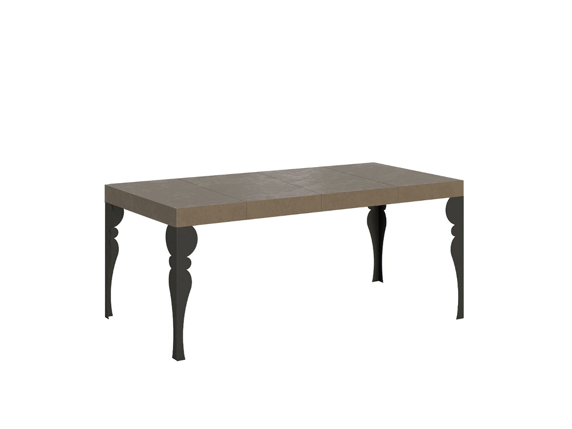 Mesa extensible Paxon Premium 90/246x90 cm en gris tórtola con patas antracita Itamoby