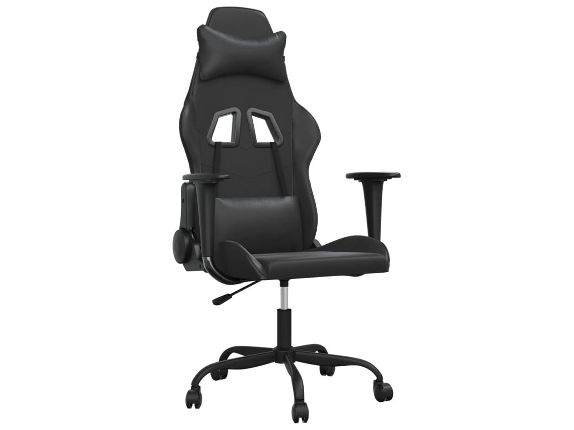 Silla Gaming VIDAXL Negro Cuero artificial (66.5x61x127.5 cm)