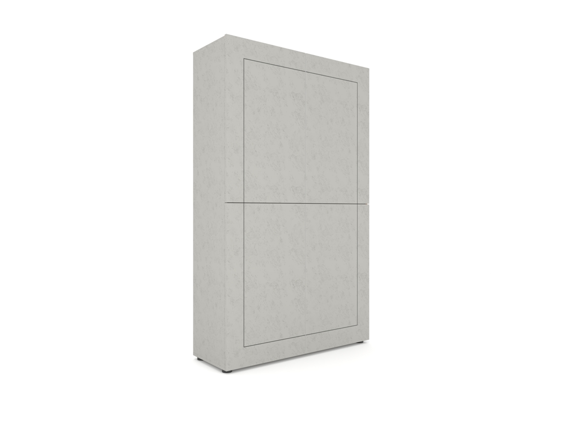 Aparador alto Elios de cachemira con 4 puertas, 100x35x165 cm
