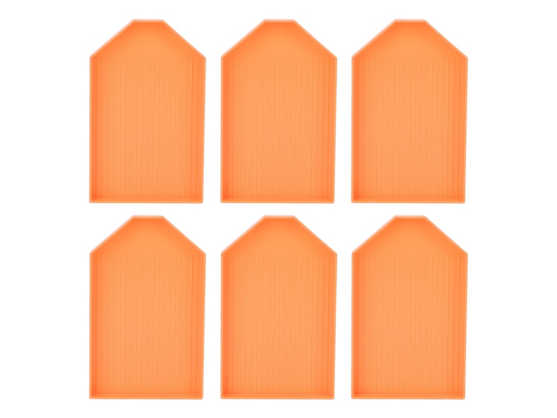 6pcs Pratos De Classificação De Contas Para Arte De Unhas E Pintura Com Strass 12.5x7.8cm