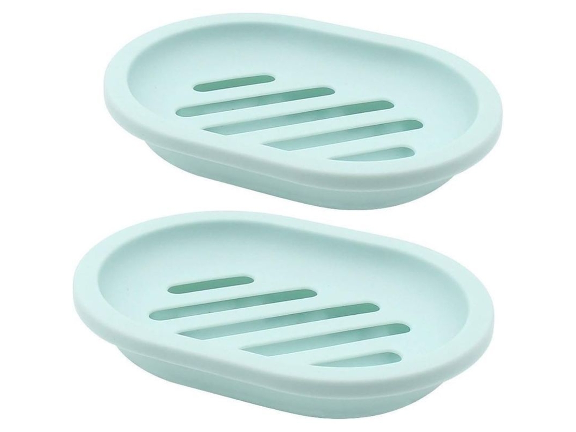 Jabonera De 2 Piezas Con Desagüe, Soporte Y Dispensador, Fácil De Limpiar Y Secar.