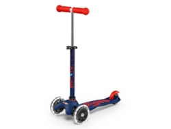 Patinete plegable para niños Micro Mini Micro Deluxe con luces LED azul marino ajustables