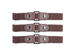 3 Juegos De Cinturones Elásticos Con Hebilla, Accesorio De Ropa Para Hombres Y Mujeres, Color Marrón.