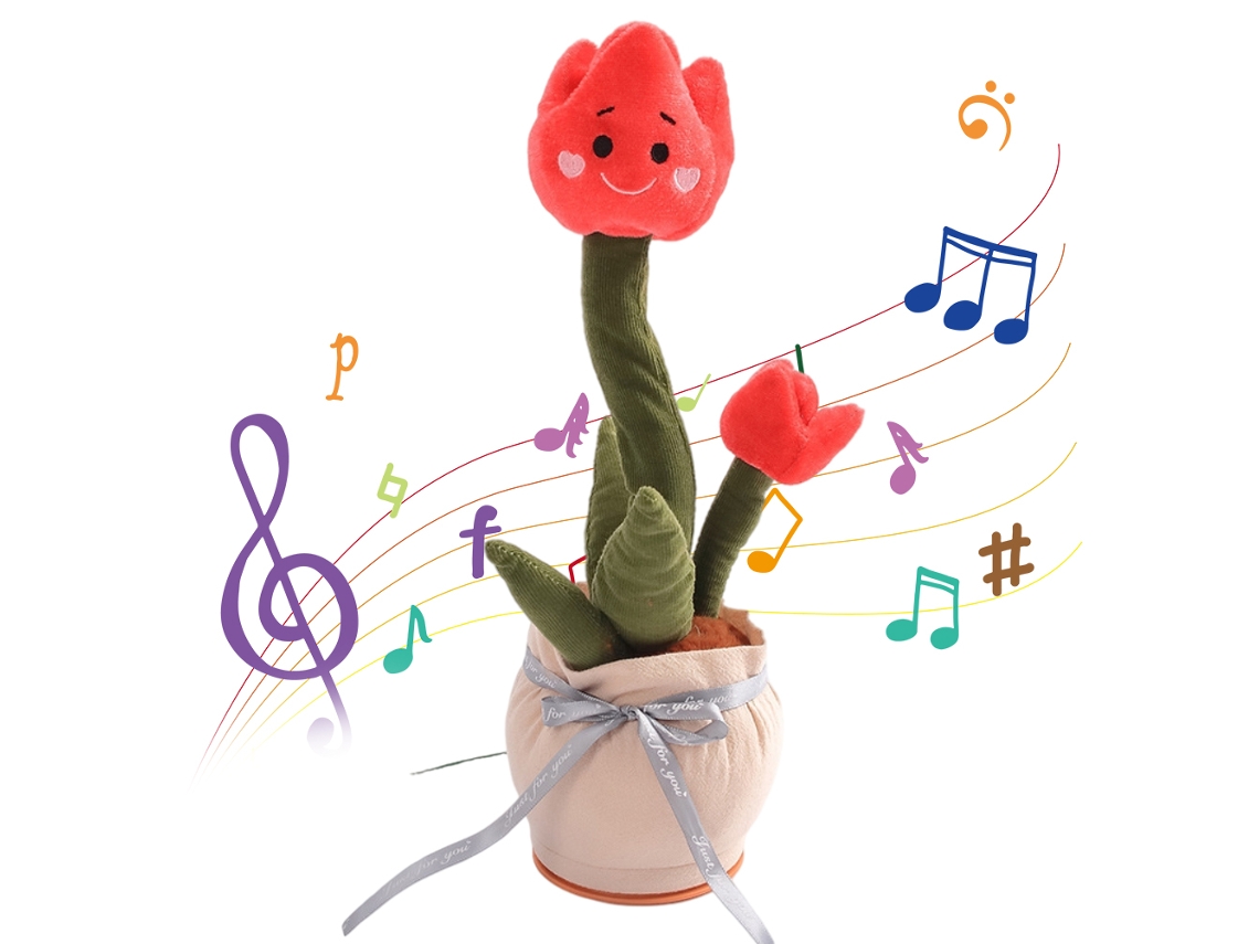 2026-juguete De Peluche Electrónico Cantante Bailarín Con Tulipe Multifunción, Repite Y Habla, Regalo Perfecto Para Navidad Y San Valentín
