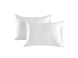 2Pack Fronha Cor Pura Fronha De Cetim Dupla Face Fronha De Seda Amoreira Para Pele-Branca