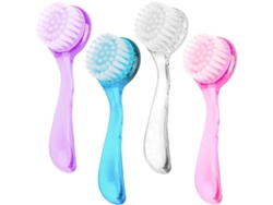 Set De Cepillos De Limpieza Facial, Cepillos Exfoliantes Para Desmaquillar Y Cuidar La Piel, 4 Piezas (azul, Rosa, Morado, Transparente)