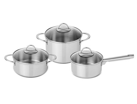 BATERÍA DE COCINA 3 PIEZAS -Mafra Glass SILAMPOS