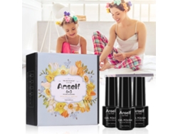 Kit De Esmalte De Gel Para Manicura Anself 6 Cores + Base + Top Coat + Top Coat Mate + Ferramentas De Manicura