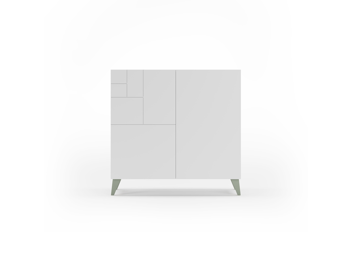 Zapatero HERDASA Bergen Blanco, Verde (87 x 90 x 27 cm)
