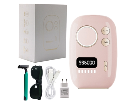 Depiladora láser IPL eléctrica para mujer, máquina fotodepiladora de luz pulsada, removedor de pelo permanente para el cuerpo y la cara rosada